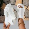 Summer Fashion Women 2026 Peep Toe Platform Wedge Comfortable Black White Mesh Breathable Non-slip Sandals Casual Beach Sandals