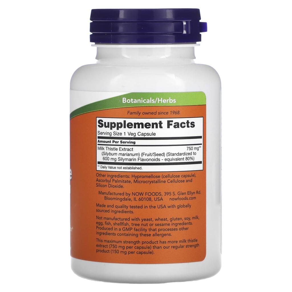Milk Thistle Extract, Maximum Strength, 750Mg, 90 Veggie Caps