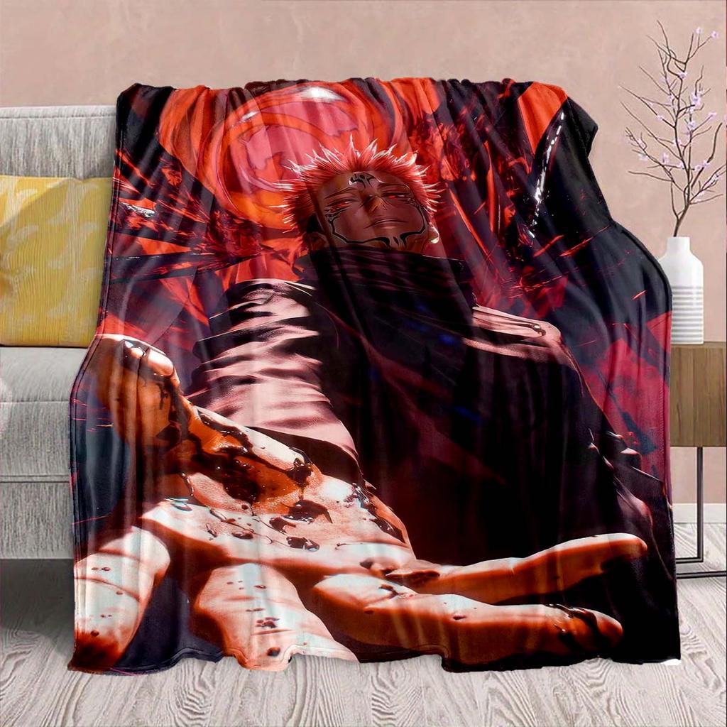 Jujutsu Kaisen Flannel Fleece Blanket Warm Cozy Soft Throw Lightweight Sofa Bed Home Decor