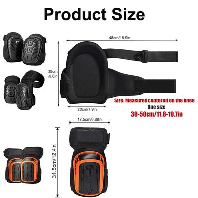 1Pair Professional Heavy Duty EVA Foam Padding Knee Pads with Comfortable Gel Cushion & Adjustable Straps for Working,Gardning