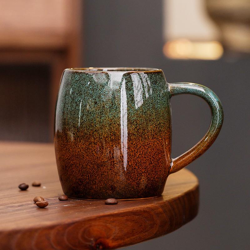 Large Retro Kiln Coffee Cup American Ceramic Cup Large Capacity Mug