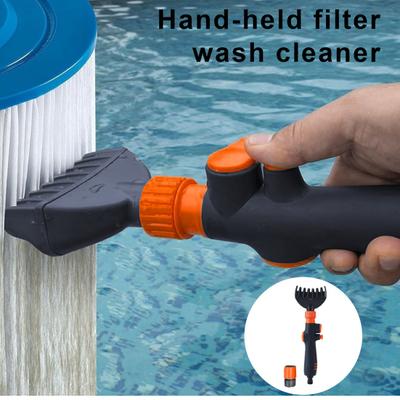 Swimming Pool Cartridge Filter Cleaner with Handle One-key Start Hot Tub SPA Water Filter Cleaning Hose Attachment Tool