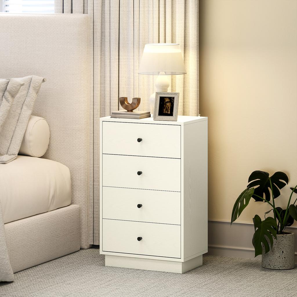 Modern 4-drawer chest of drawers, storage furniture for bedroom, living room, entryway, 47 x 29 x 75 cm, cream