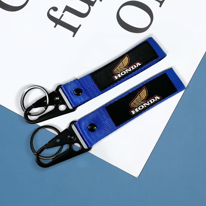 Motorcycle Keychain Keyring pendant Nylon Lanyard Moto key chain For Honda CB400 CB650 FCBF CBR25ORR CRF SH3O0 NC75O Accessories VF7