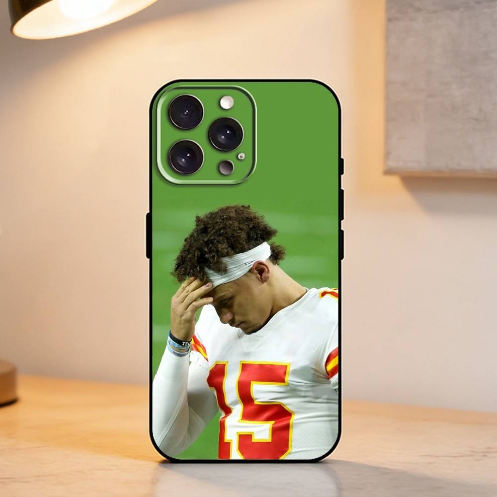 A-American Football P-Patrick Mahomes   Phone Case For iPhone 17,16,15,14,13,12,11 Plus,Pro Max,XS,Soft Silicone Black Cover
