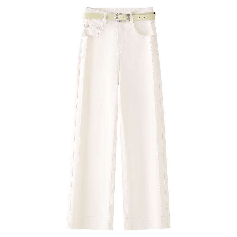 2025 Women's Yellow High Waist Straight Leg Jeans - Slimming, Cropped, Loose Fit for Spring/Autumn