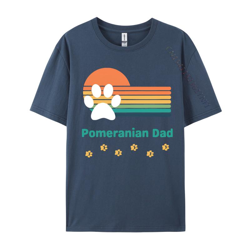 Pomeranian Dog Dad Vintage Retro Colorful Tshirt Men T Shirts Gifts Print Tshirts Casual Plus Size Tops Tee Graphic T Shirts