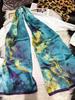 BYSIFA|New Blue Yellow Silk Scarf Printed Winter Elegant Tree Design Long Scarves Shawls Fashion Brand Head Neck Scarves Capes