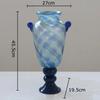 Colorful Blue Stripe Glass Vase Hydroponics Plant Pot Table Decoration Flowers Arrangement Floral Vases Room Aesthetic Decor