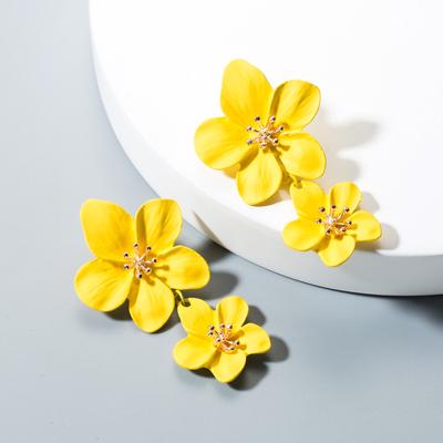 Orecchini piccoli fiori freschi da donna Orecchini lunghi bohémien multi colore a doppio strato