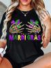 Skeleton Hands Mardi Gras Graphic T-shirt