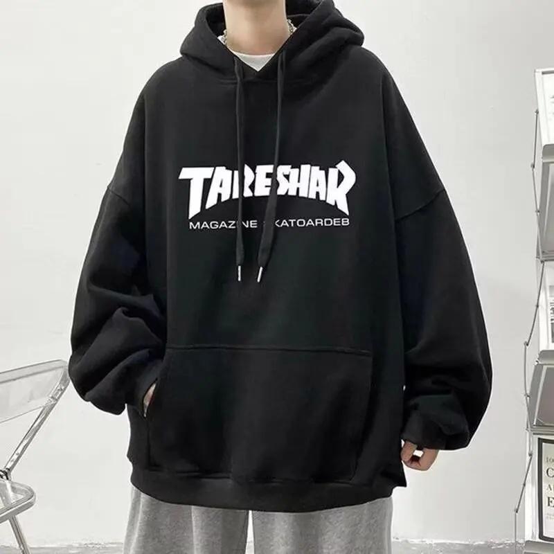 Trendiger Herren Hoodie Sweatshirt Koreanisch Locker Amerikanischer Retro Stilvoll Student Fleecegefüttert Jacke Lässig Lockere Passform aus China