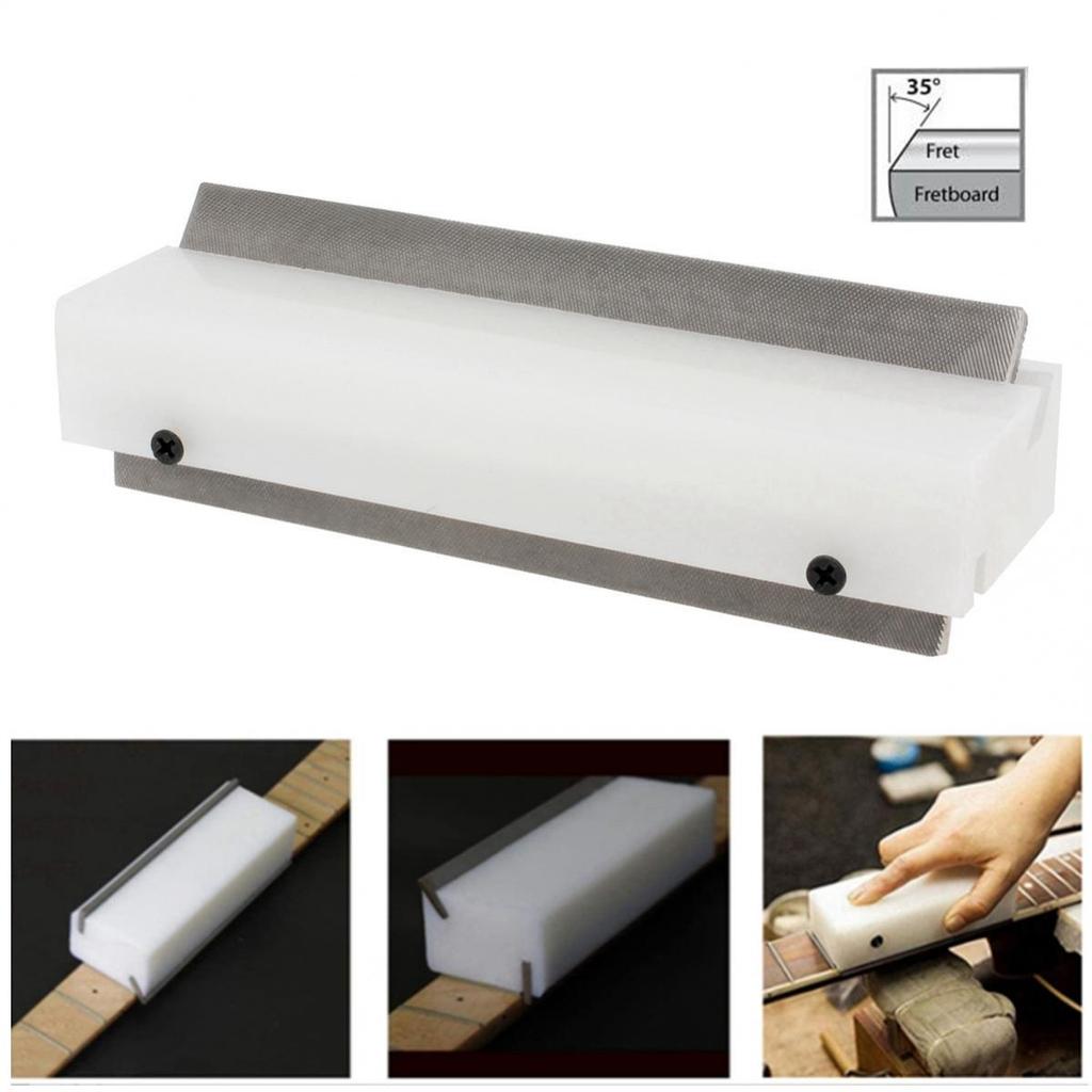 Length 7 Inch 35 and 90 Degrees Double Sided Fret End Beveling File for Acoustic / Electric Guitar Bass Low Friction Luthier Angle Tool