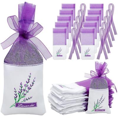 10/20PCS Drawstring Mesh Lavender Bags Indoor Deodorizing Purple Gauze Ribbons Empty Sachet Bags Small Sachets