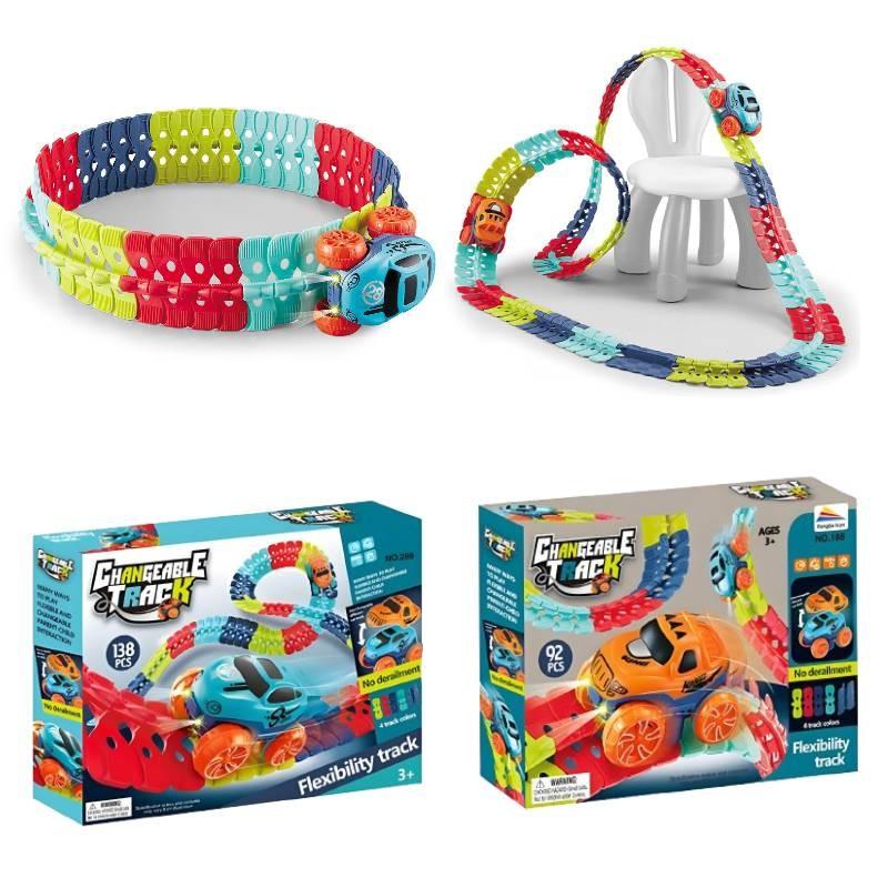 Exciting Gravity Defying Electric Roller Coaster Track Set With Colorful Lights And Magnetic Features