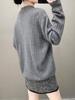 Women's Petite V-Neck Cashmere Sweater - Long Sleeve Knit for Autumn & Winter