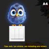 Glow-in-the-Dark Switch Stickers Penguins Elephants Design Self-Adhesive Removable Wall Stickers Suitable For Switches & Outlets
