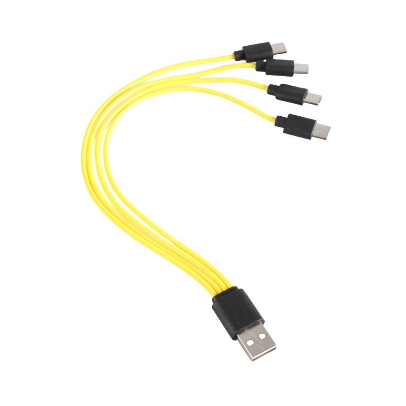 Multi Device Charging Cord Male USB to Multi Male Type C Port Power Sypply Cable Wire Line Support Quick Charging