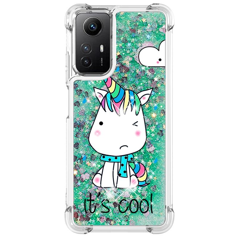 Note 12S Case For Xiaomi Redmi Note 12S Cover Printed Glitter Quicksand Liquid Cover for Xiomi Redmi Note12S Phone Case Fundas