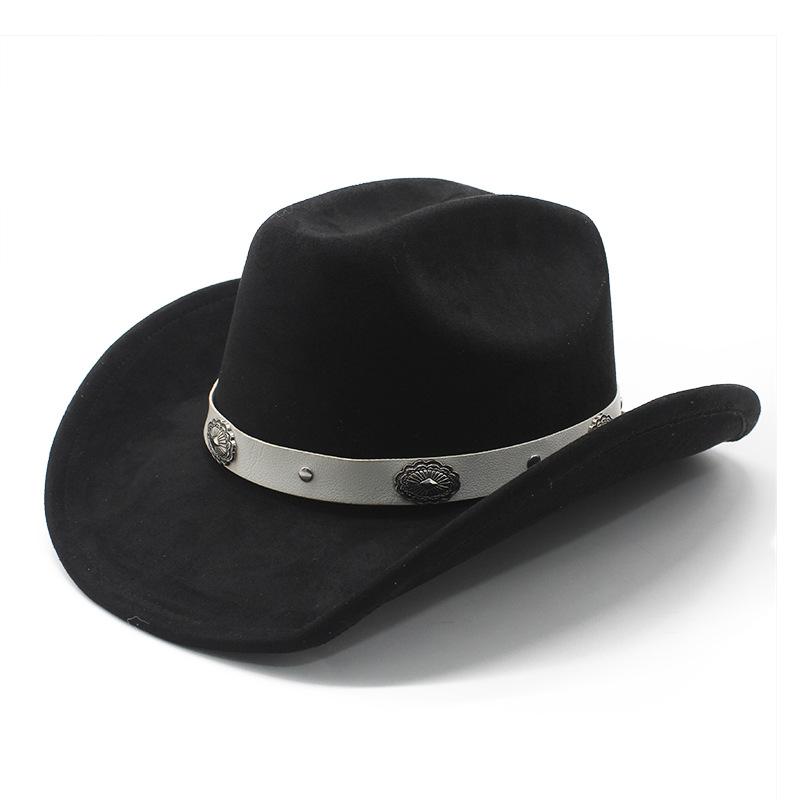 Men'S And Women'S Big Edge Suede Sunscreen Sun Hat Hemming Riding Hat Prairie Western Cowboy Hat Gift Hat