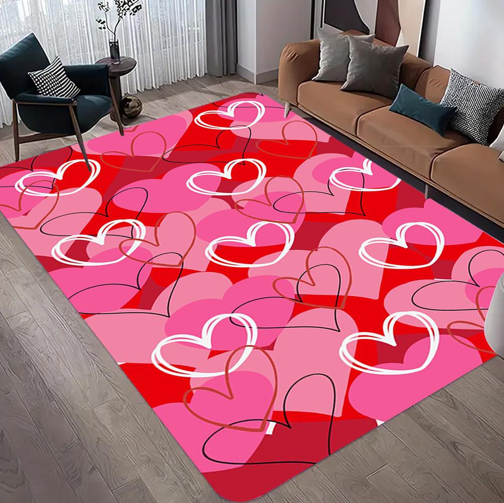 Red Love Carpet Suitable for Pads In Bedrooms Living Rooms Corridors Floor Mat Living Room Decoration Valentine's Day