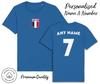 France Flag T-Shirt Mens Womens Tees Top Personalised Name and No Adult Baby, Football 6 Nations