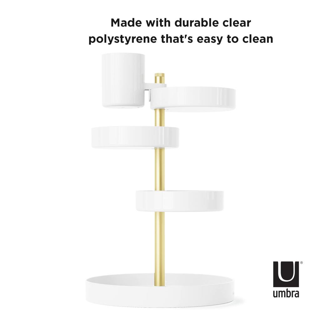 UMBRA Pirouette Organizer, White/Brass