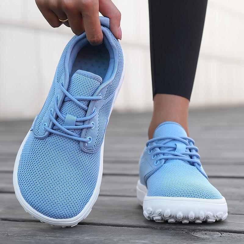Men'S And Women'S Barefoot Shoes Wide Version Simple Platform Walking Sneaker Lace Up Outdoor Lightweight Casual Running Shoes