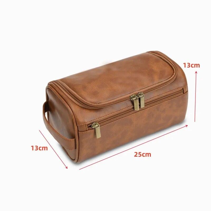 Menn Vintage Luksus Toalettveske Reise Nødvendig Business Kosmetisk Makeup Cases Mann Hengende Oppbevaring Organizer Vaskeposer