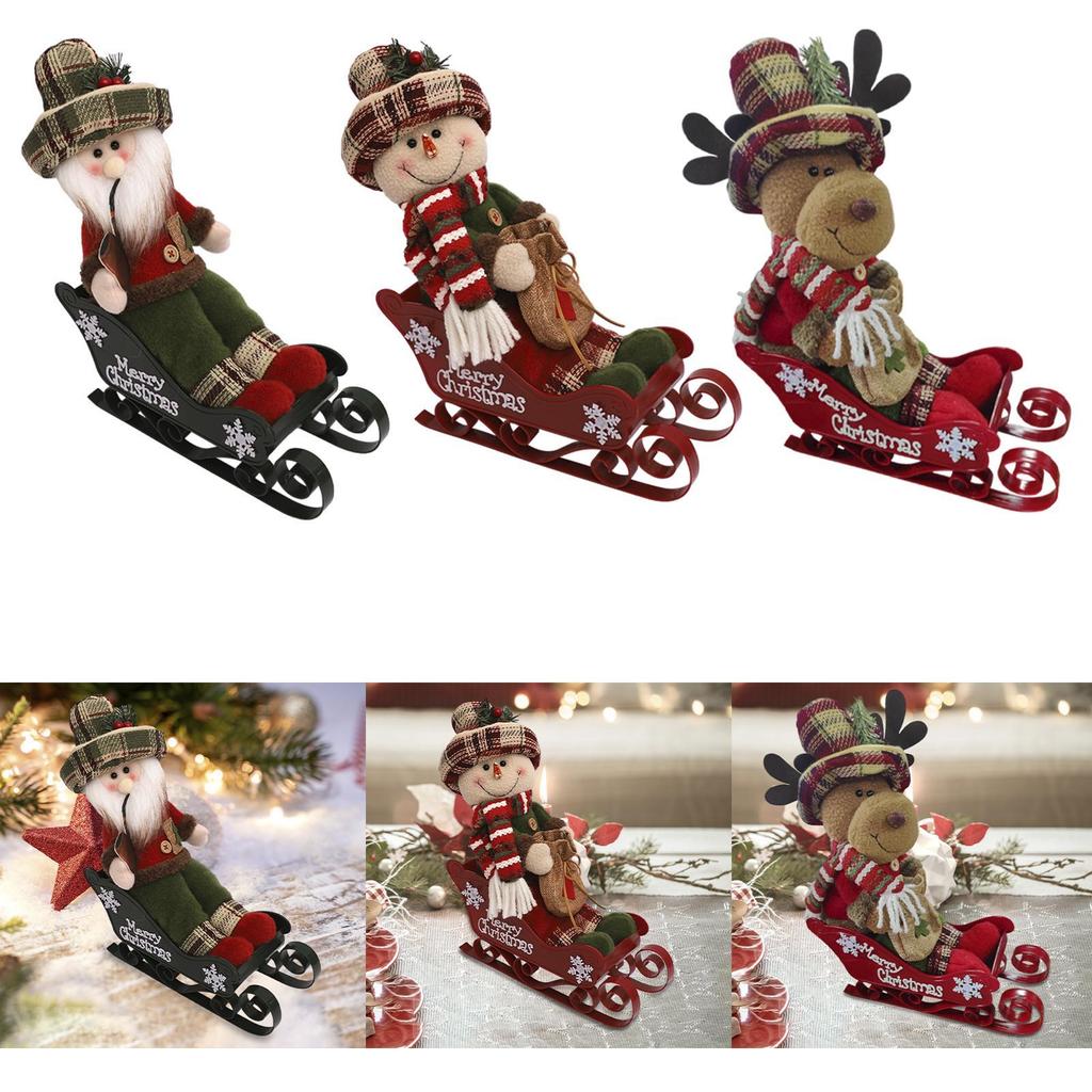 Christmas Statue Tabletop Ornament Gift Collectible Crafts Artwork Figurine for Desk Hallway Housewarming Fireplace Bedroom