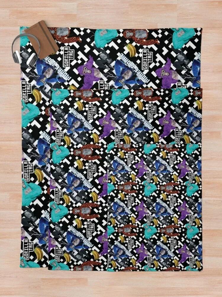 Gorilla Tag VR Gamer Merch Pixel Monke Überwurfdecke Plaid Dekorative Betten Decken