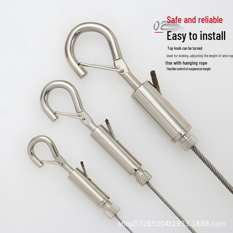Steel Wire Rope Lock Feeder Safety Hook with Buckle for Picture Hanging