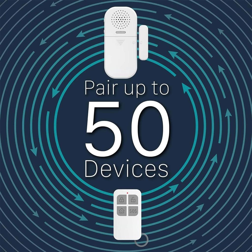 Wireless Door Alarms for Home Security with Remote, 130dB Door and Window Alarms Sensors, (Battery-Powered), Kids Safety, Dementia Patients