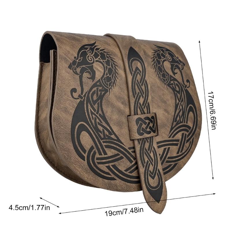 Medieval Leather Belt Bag Waist Pouches Medieval Vintage Waist Bag Medieval Costume Accessories for Halloween Dress Up