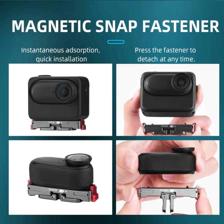 For Insta360 GO 3 / 3S Flymile Magnetic Metal Quick Release Base Sports Camera Adapter Bracket