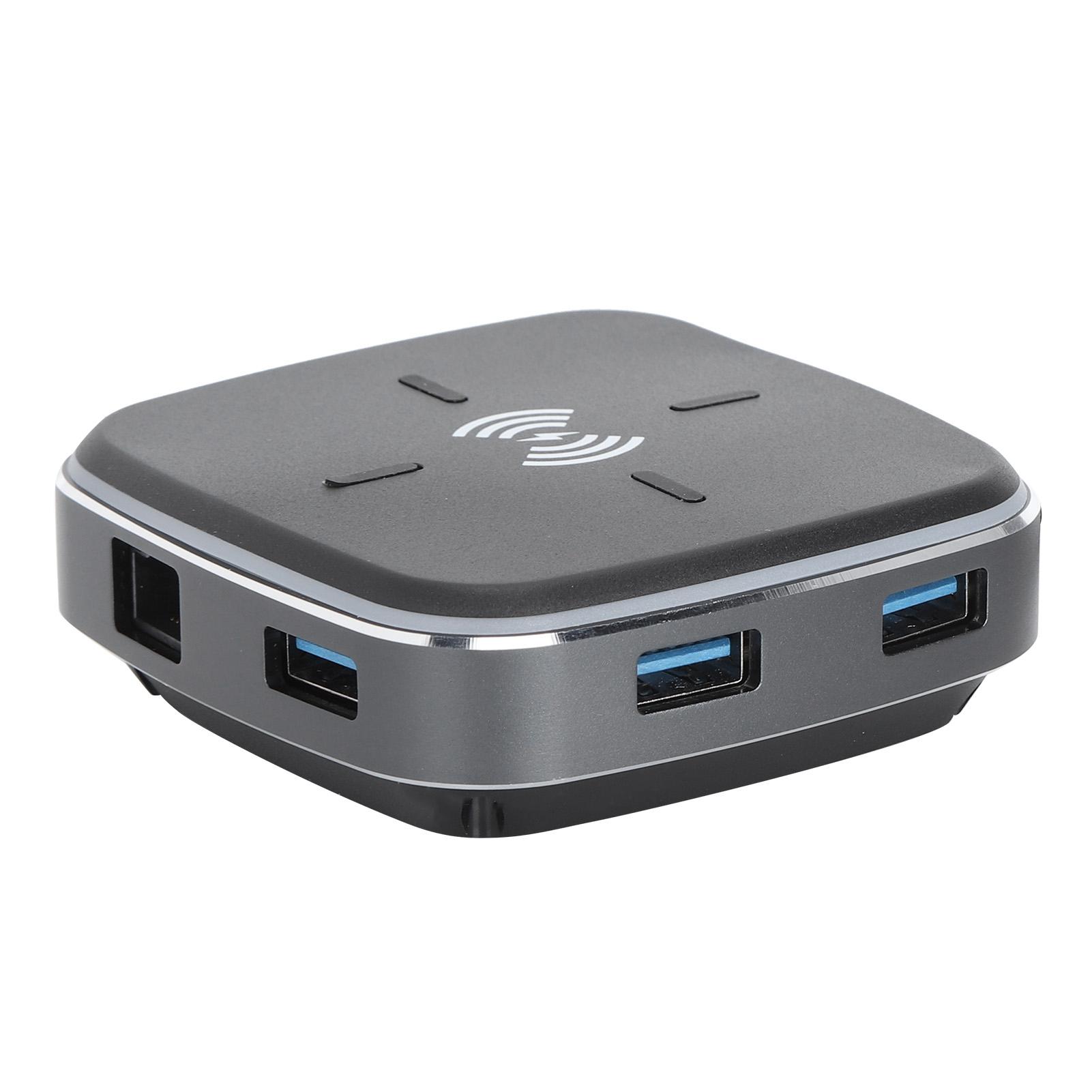 

Док-станция 9 в 1 TypeC Hub с беспроводным зарядным устройством, совместимым с HDMI, USB3.0 RJ45-адаптером