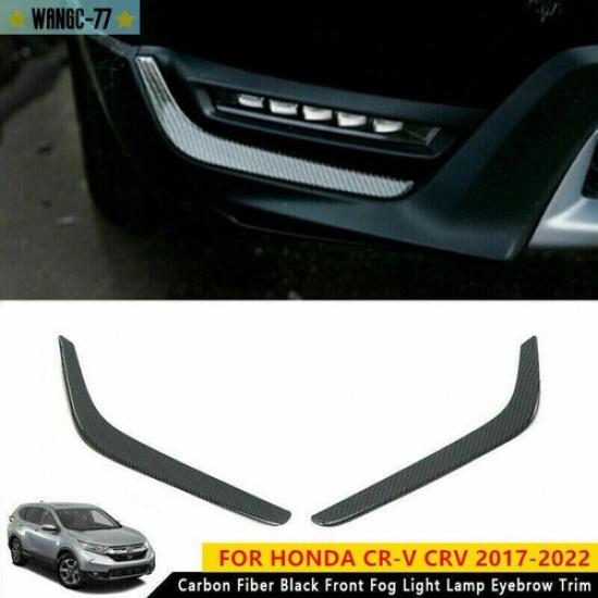 For Honda CRV CR-V 2017- Carbon FiberFront Fog Light Lamp Eyebrow Decor