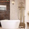 Brass Bathroom Faucet Bathtub Faucets 360 Rotation Floor Stand Faucets Telephone Type Hand Shower Antique Bath Shower Set