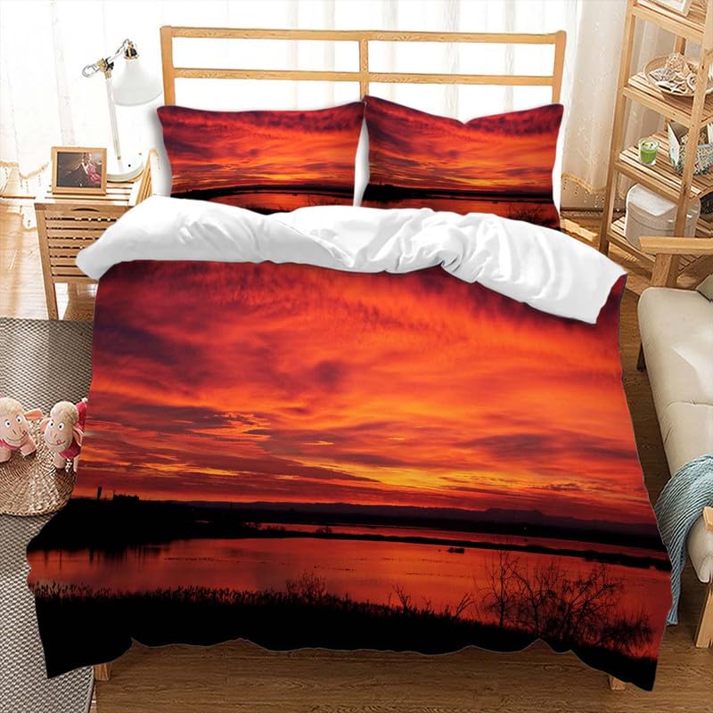 Sunset Duvet Covers For Kids Teens Queen King Size Quilt Covers Lightweight Down Room Decor 2 Pillowcase 1 Duvet Cover No Quilt