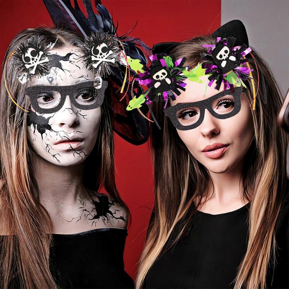 (Skull type A)Halloween Glasses Festive Glasses Tinsel Halloween Party Decorations Halloween Gift Unique