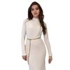 2024 Autumn Women's Slim Knit Round Neck Long Sleeve Dress