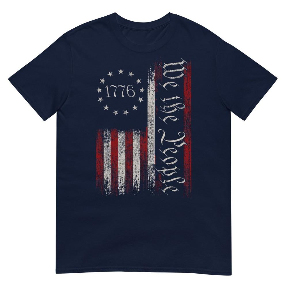 Vintage Old American Flag Patriotic 1776 We The People Usa Unisex Unisex Tshirt S