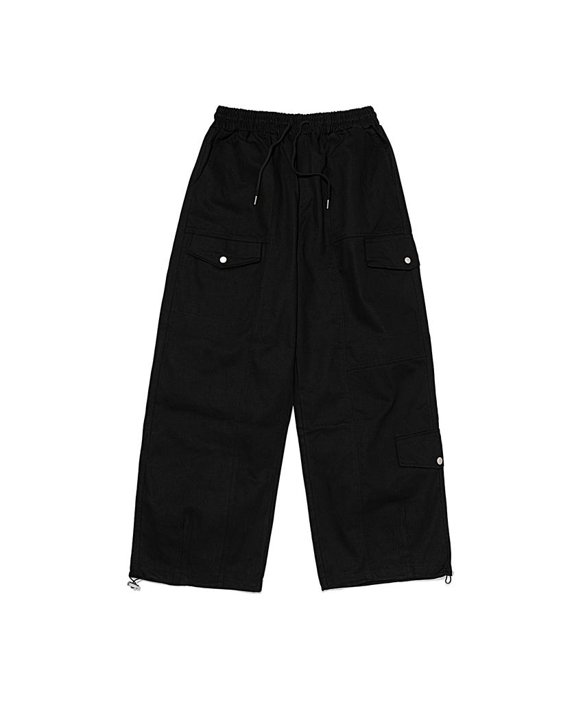 OTHERFITS Pigment Cargo Drawstring Wide Pants (Black)