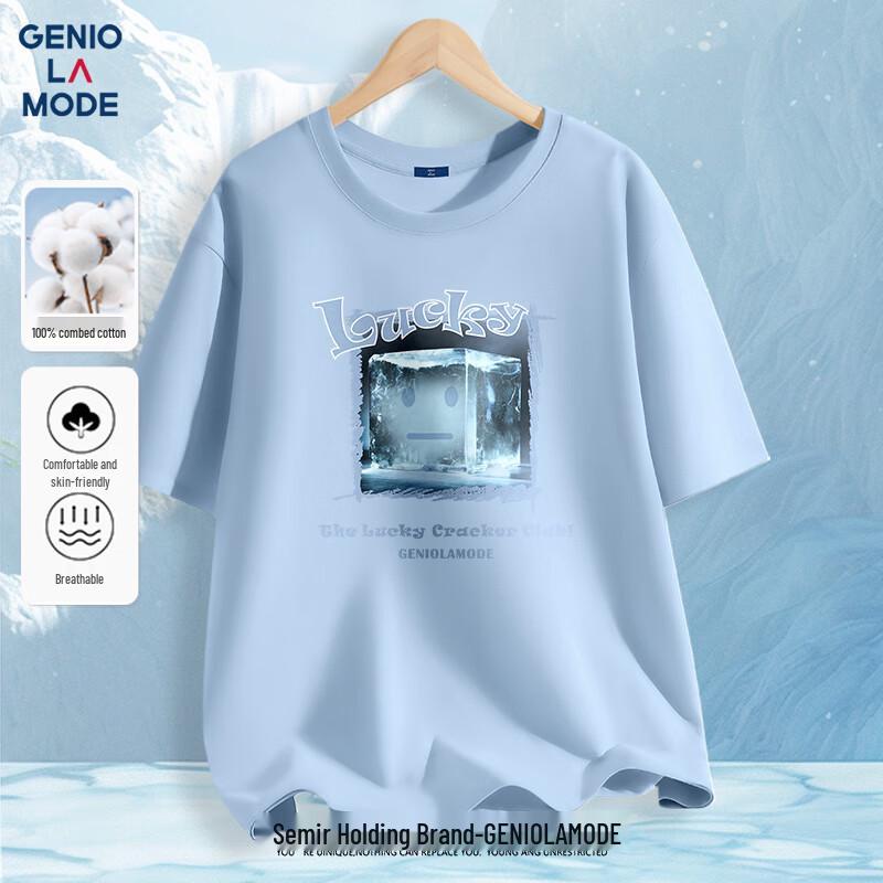 GENIOLAMODE Men s Loose Fit Pure Cotton Graphic T-Shirt 3XL