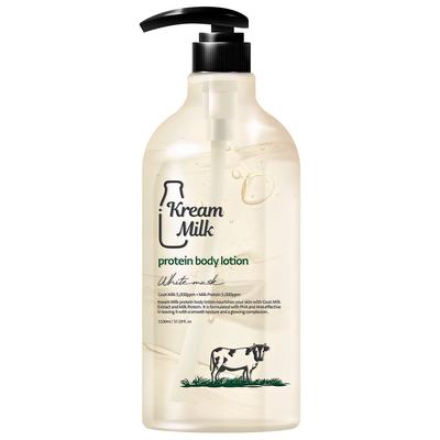 Loción corporal de leche de cabra con proteína de leche en crema aroma almizcle blanco, 1,1L, 1 unidad