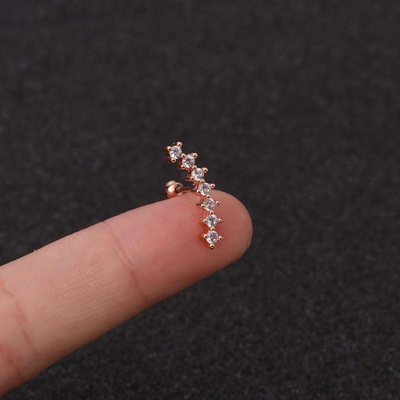 Cartilage Rook Stud Conch Screw Back Earring Stainless Steel Jewelry Piercing