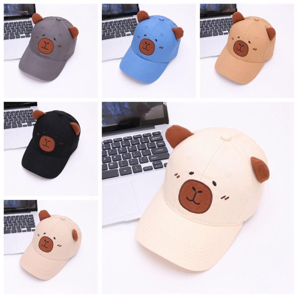 Thin Children Baseball Hat Cotton Baby Sunscreen Hat Fashion Capybara Peaked Cap  Sun Visor