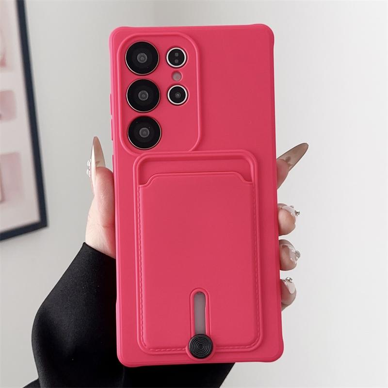 Miękkie silikonowe etui do Samsung S25 S24 S23 S22 S21 Ultra Plus FE Etui portfel z miejscem na karty do Samsung A56 A55 A72 A36 A53 A35 A54