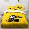Carino Set Biancheria da Letto Cartone Animato Gatto F-Felix, Copripiumino Coperta Set Letto Copripiumino Federa, Dimensioni King Queen Twin Bambini Bambine Adulti