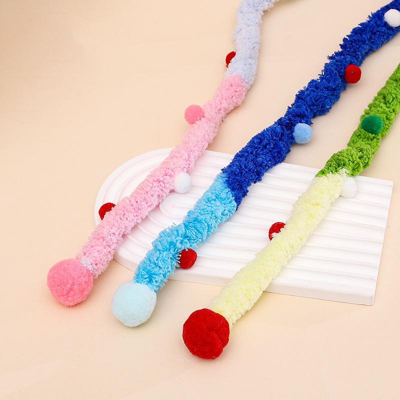 Cat Toy Feather Cat Teaser Wand Cat Interactive Toys Funny Caterpillar Colorful Rod Christmas Hairball Teaser Wand Pet Supplies